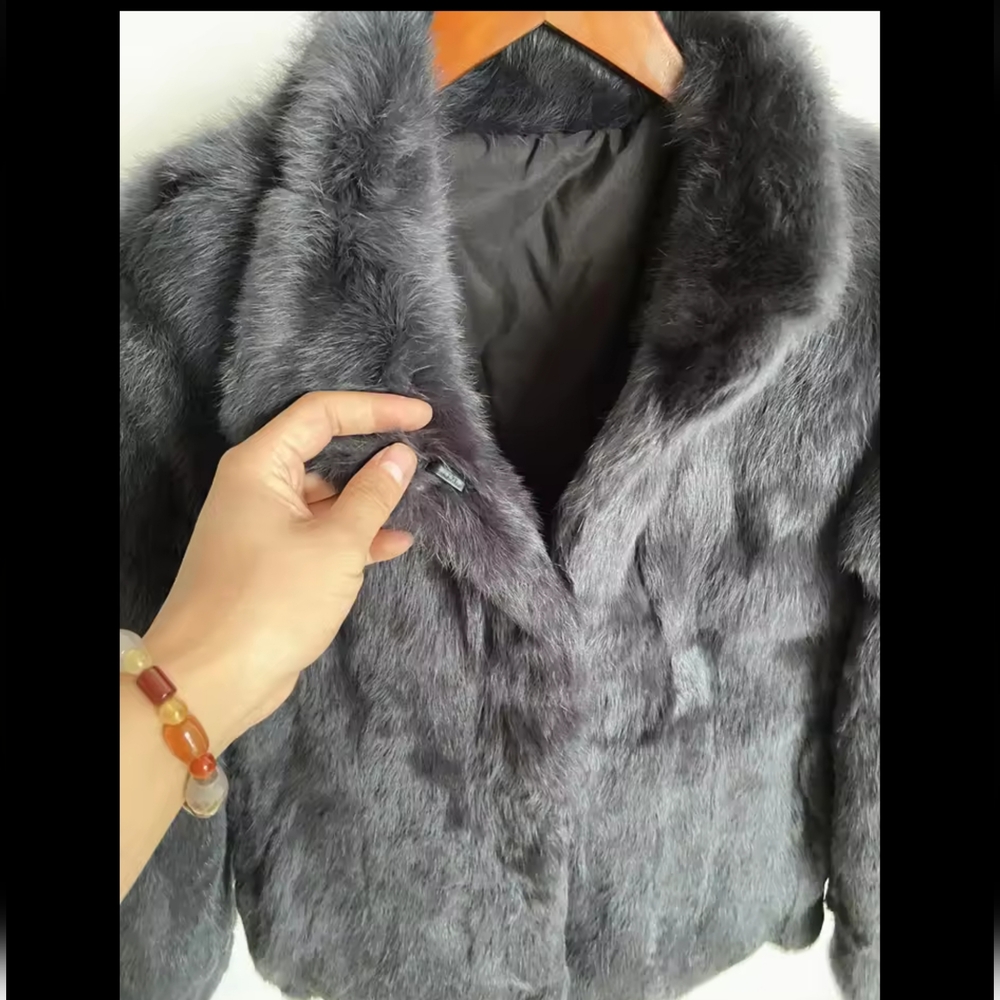 Natural Rabbit Fur Coat Women Winter Jacket Real - Picture 15 of 16